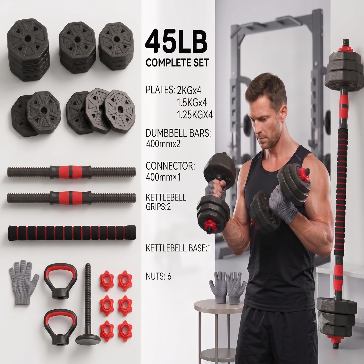 6-in-1 Adjustable Dumbbell & B - огляд і ціна Dumbbell Set