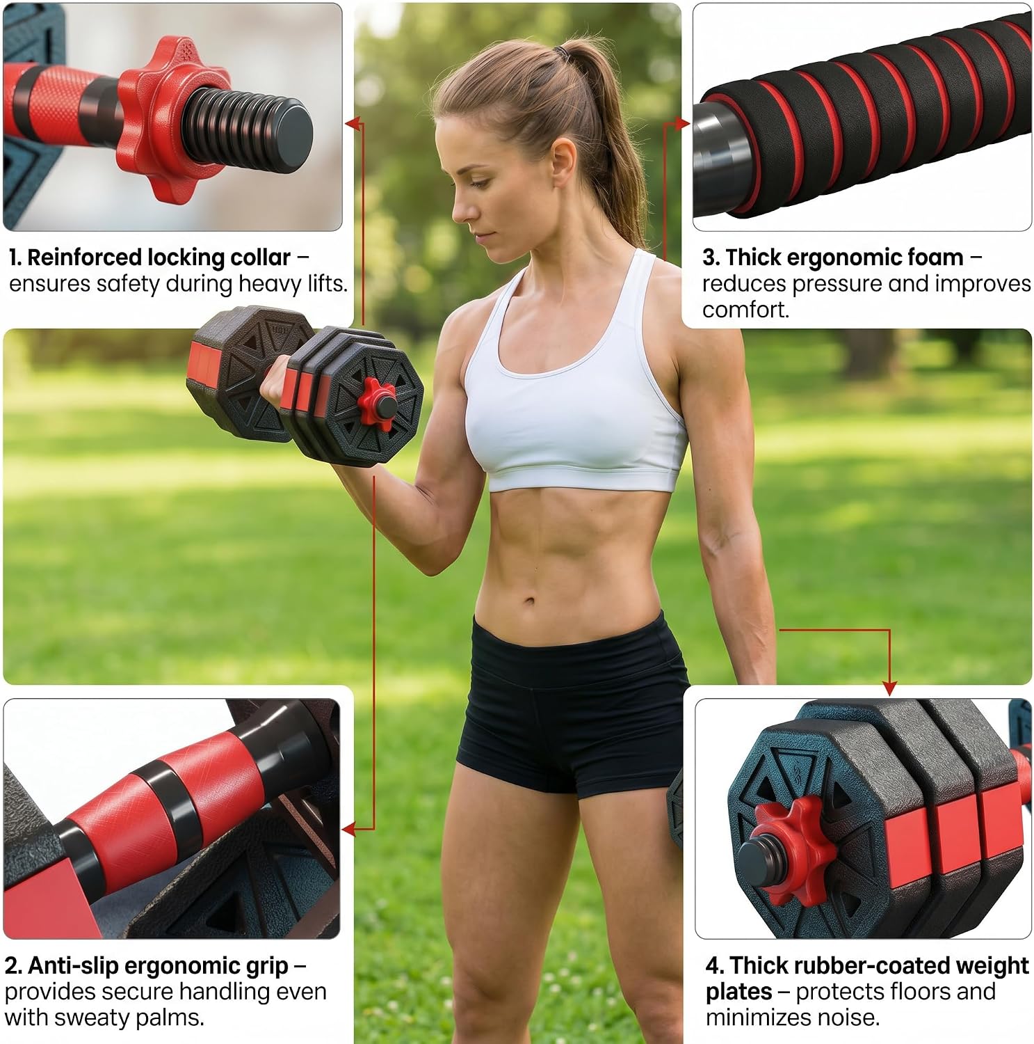 6-in-1 Adjustable Dumbbell & B - огляд і ціна Dumbbell Set
